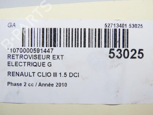 Left mirror RENAULT CLIO III (BR0/1, CR0/1) 1.5 dCi (BR17, CR17) | BP32308403C26 