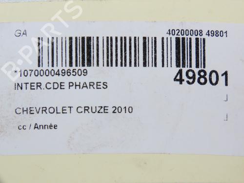 Used Headlight switch CHEVROLET CRUZE (J300) 1.8 (141 hp) 18351419