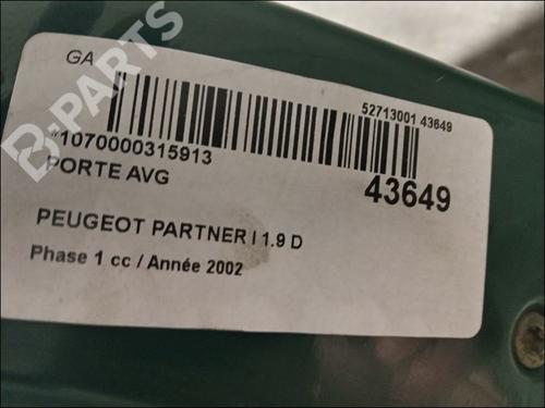 Left front door PEUGEOT PARTNER Box Body/MPV (5_, G_) 1.9 D | BP9617927C2 