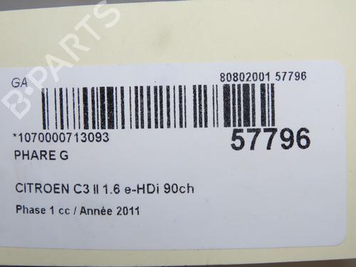 Left headlight CITROËN C3 II (SC_) 1.6 HDi | BP33860721C28  - Image 6
