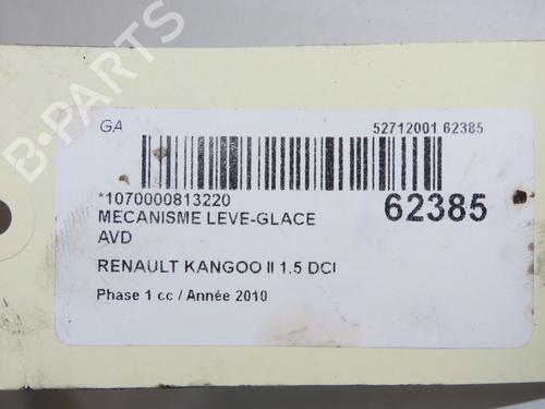 Used Front right window mechanism Front right window mechanism RENAULT KANGOO / GRAND KANGOO II (KW0/1_) 1.5 dCi 70 (KW0V, KW0A) (68 hp) 40437912 40437912