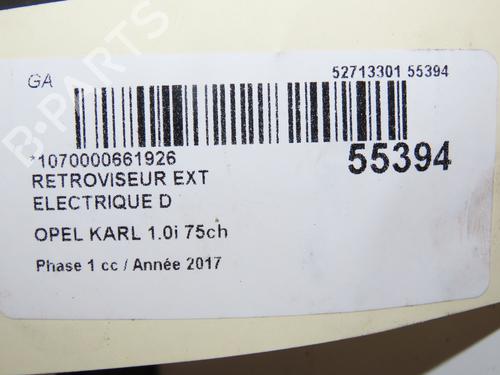 Right mirror OPEL KARL (C16) 1.0 | BP29415164C27 