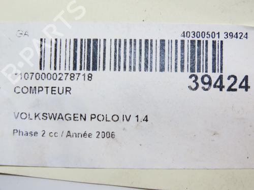 Instrument cluster VW POLO IV (9N_, 9A_) 1.4 TDI | BP9613822C47