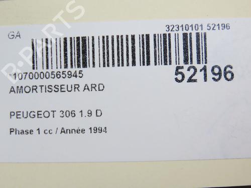 Used Right rear shock absorber Right rear shock absorber PEUGEOT 306 Hatchback (7A, 7C, N3, N5) 1.9 D (69 hp) 23979213 23979213