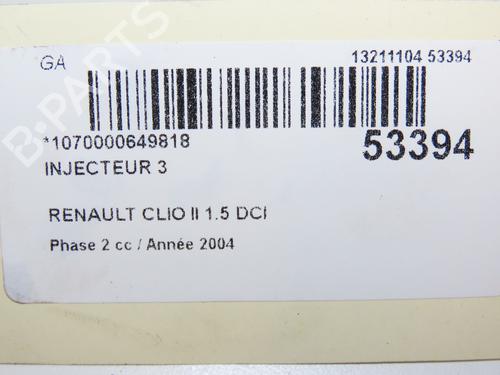 Injecteur RENAULT CLIO II (BB_, CB_) 1.5 dCi (B/CB08) (82 hp) 28828854