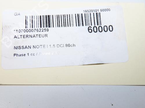 Alternator NISSAN NOTE (E11, NE11) 1.5 dCi | BP39893811M7 - Image 4