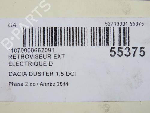 Rétroviseur droit Rétroviseur droit DACIA DUSTER (HS_) 1.5 dCi (86 hp) 39756503 39756503
