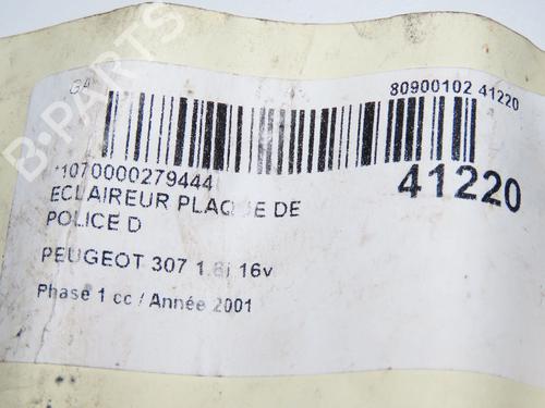 Used Licence plate light Licence plate light PEUGEOT 307 (3A/C) 1.6 16V (109 hp) 14880546 14880546
