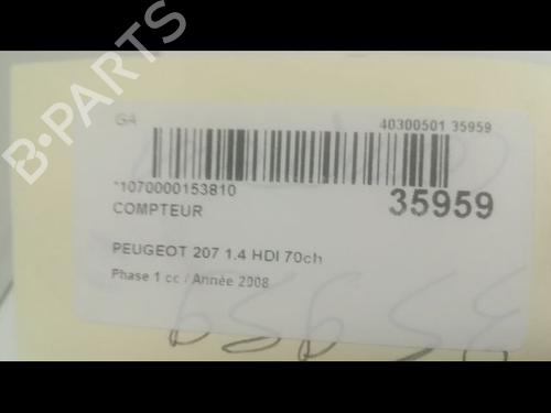 Used Instrument cluster PEUGEOT 207 (WA_, WC_) 1.4 HDi (68 hp) 9600860