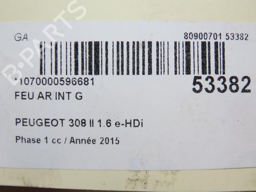 Left tailgate light PEUGEOT 308 II (LB_, LP_, LW_, LH_, L3_) 1.6 HDi / BlueHDi 115 | BP28969510C79 