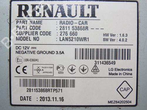 Radio RENAULT CLIO IV (BH_) 1.5 dCi 90 | BP28968036E6 