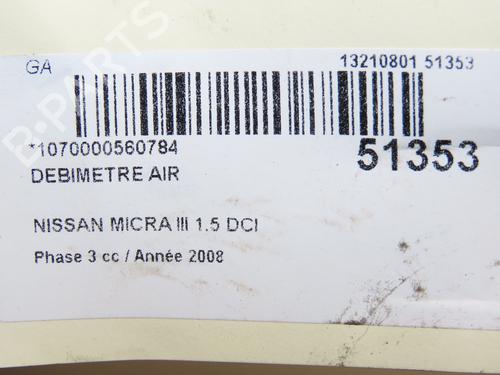 Used Mass air flow sensor NISSAN MICRA III (K12) 1.5 dCi (86 hp) 20340026