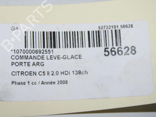 Left rear window switch CITROËN C5 III (RD_) 2.0 HDi (RDRHD8, RDRHDJ, RDRHR8, RDRHRJ) | BP32005022I29 - Image 5
