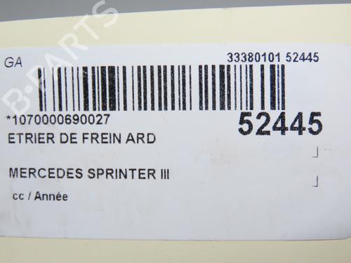 Right rear brake caliper MERCEDES-BENZ SPRINTER 4-t Van (B907, B910) 414 CDI RWD (907.643, 907.645, 907.647) | BP31120380M106  - Image 5