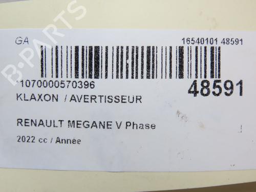 Toeter RENAULT MEGANE E-TECH SUV EV60 (BNJ1) (218 hp) 28801445