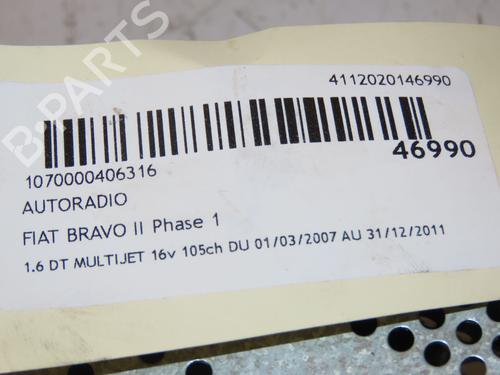 Radio FIAT BRAVO II (198_) 1.6 D Multijet (198AXH1B) | BP17037433E6 