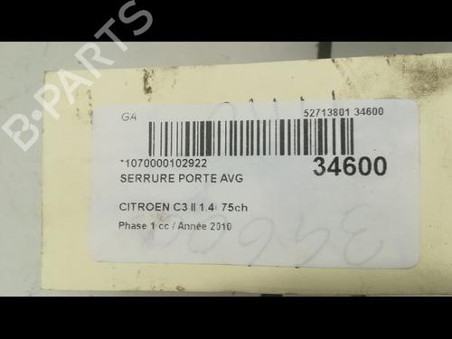 Used Front left lock CITROËN C3 II (SC_) 1.4 (73 hp) 9597346