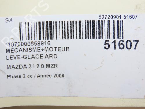rear-right-window-mechanism-mazda-3-bk-2003-2004-2005-2006-2007-2008-2009-23086203 main image