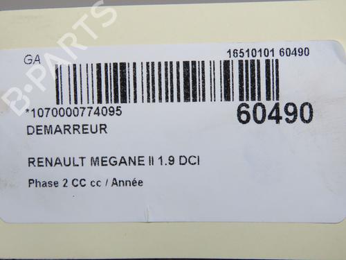 Startmotor Startmotor RENAULT MEGANE II Coupé-Cabriolet (EM0/1_) 1.9 dCi (120 hp) 37411009 37411009