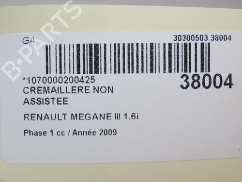 Used Steering rack RENAULT MEGANE III Hatchback (BZ0/1_, B3_) 1.6 16V Hi-Flex (BZ03) (110 hp) 9603905