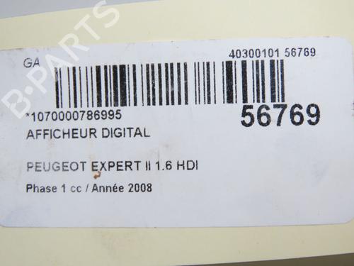 Multifunctionele display Multifunctionele display PEUGEOT EXPERT Van (VF3A_, VF3U_, VF3X_) 1.6 HDi 90 16V (90 hp) 37411049 37411049