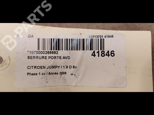 Front right lock PEUGEOT EXPERT Van (222) 1.9 D 70 | BP9615788C97 