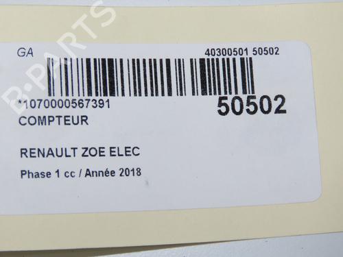 Kombinert Instrument RENAULT ZOE (BFM_) ZOE (92 hp) 31274367