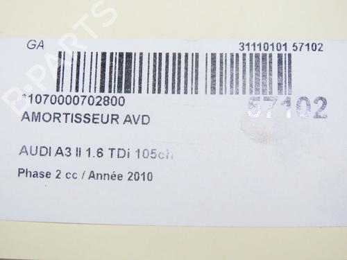 Used Right front shock absorber AUDI A3 Sportback (8PA) 1.6 TDI (105 hp) 33188166