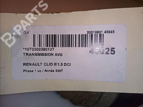 Left front driveshaft RENAULT CLIO III (BR0/1, CR0/1) 1.5 dCi (C/BR0G, C/BR1G) | BP11099942M38 