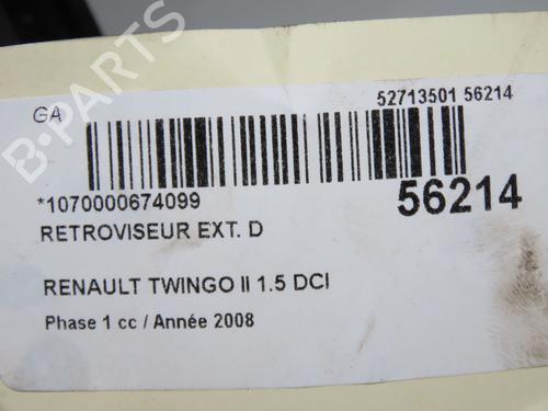 Right mirror RENAULT TWINGO II (CN0_) 1.5 dCi (CN0E) | BP32129678C27 