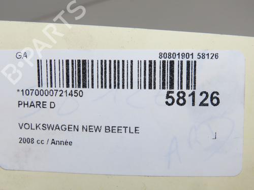 Used Right headlight Right headlight VW NEW BEETLE Convertible (1Y7) 1.9 TDI (105 hp) 33032234 33032234