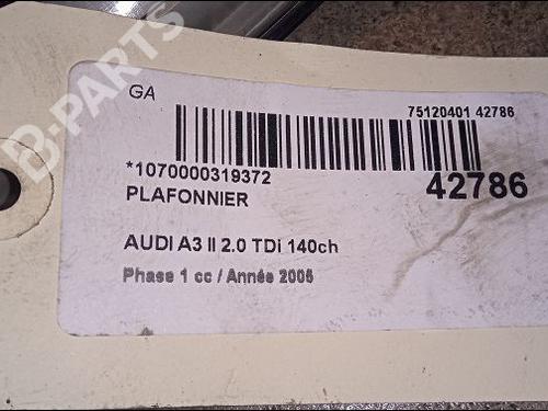 Interior roof light AUDI A3 Sportback (8PA) 2.0 TDI 16V | BP9618140I8 