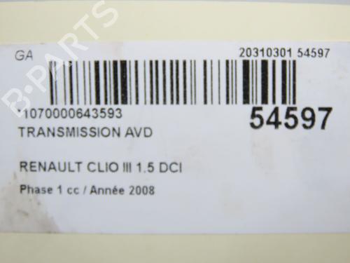 Right front driveshaft RENAULT CLIO III (BR0/1, CR0/1) 1.5 dCi (C/BR0G, C/BR1G) | BP32432923M39