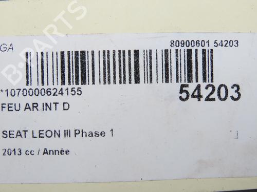 Right tailgate light SEAT LEON (5F1) 1.2 TSI | BP29601129C80 