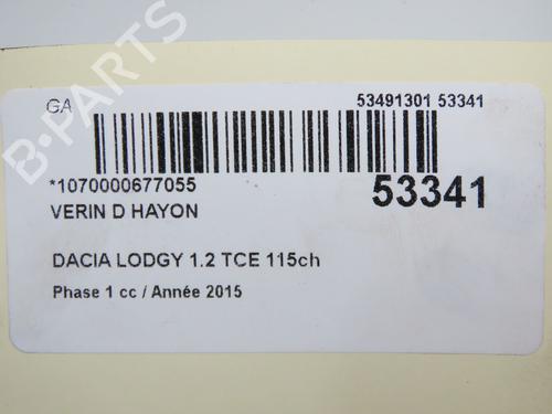 Used Tailgate lift support Tailgate lift support DACIA LODGY (JS_) 1.2 TCe (JSAY, JSM0) (115 hp) 33188221 33188221