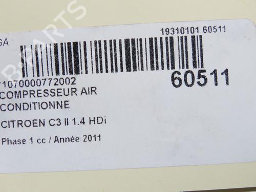 Used AC compressor AC compressor CITROËN C3 II (SC_) 1.4 HDi 70 (SC8HZC, SC8HR0, SC8HP4) (68 hp) 40110621 40110621