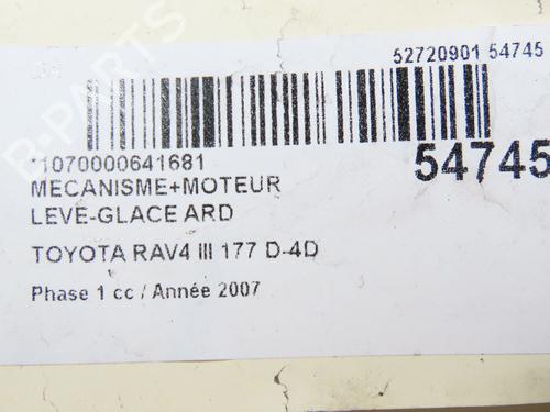 Rear right window mechanism TOYOTA RAV 4 III (_A3_) 2.2 D 4WD (ALA30_, ALA30R) | BP31120906C25
