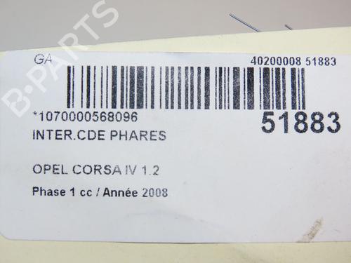 Used Headlight switch OPEL CORSA D (S07) 1.2 (L08, L68) (80 hp) 23124966