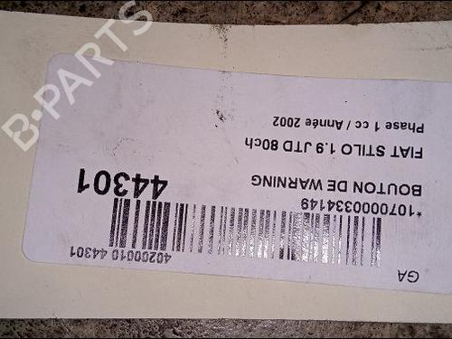 Used Warning switch FIAT STILO (192_) 1.9 JTD (192_XF1A) (80 hp) 9619392