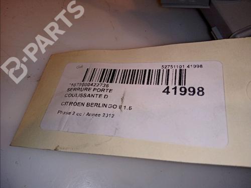 Rear right lock CITROËN BERLINGO MULTISPACE (B9) 1.6 HDi 90 | BP12107509C99 