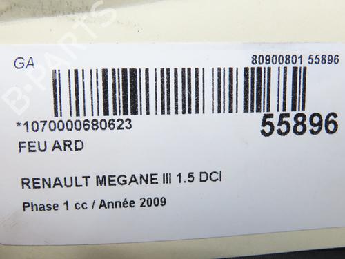 Used Right taillight RENAULT MEGANE III Coupe (DZ0/1_) 1.5 dCi (DZ0B) (106 hp) 30486431