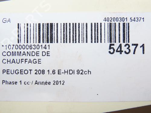 Climate control PEUGEOT 208 I (CA_, CC_) 1.6 HDi | BP28830391I5 