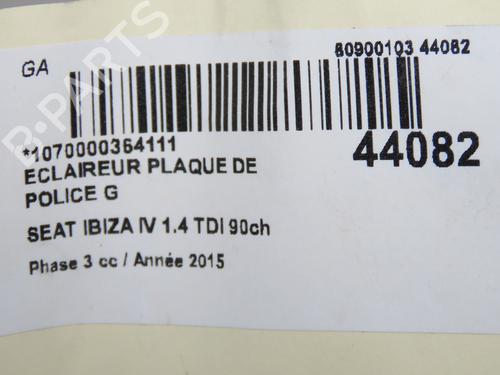 Luz matrícula Luz matrícula SEAT IBIZA IV (6J5, 6P1) 1.4 TDI (90 hp) 34201730 34201730
