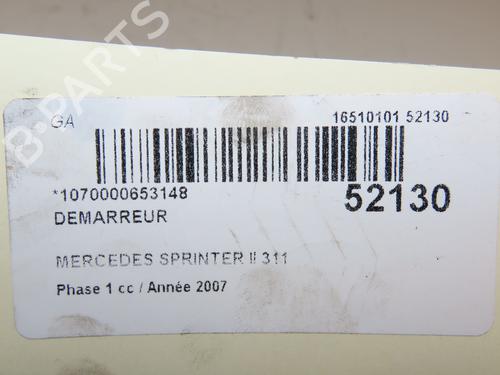 Startmotor MERCEDES-BENZ SPRINTER 3,5-t Van (B906) 311 CDI (906.631, 906.633, 906.635, 906.637) (109 hp) 28828991