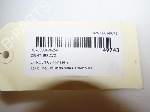Front left seatbelt CITROËN C5 II (RC_) 1.6 HDi (RC8HZB) | BP33132530I26 - Image 4
