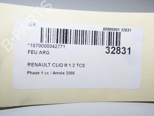 Used Left taillight Left taillight RENAULT CLIO III (BR0/1, CR0/1) 1.5 dCi (BR17, CR17) (86 hp) 34498057 34498057