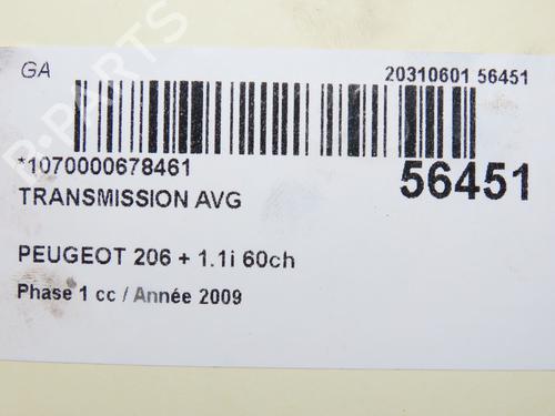 Used Left front driveshaft Left front driveshaft PEUGEOT 206+ (2L_, 2M_) 1.1 (60 hp) 32740675 32740675