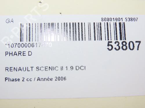 Højre forlygte RENAULT SCÉNIC II (JM0/1_) 1.9 D | BP29170511C29 