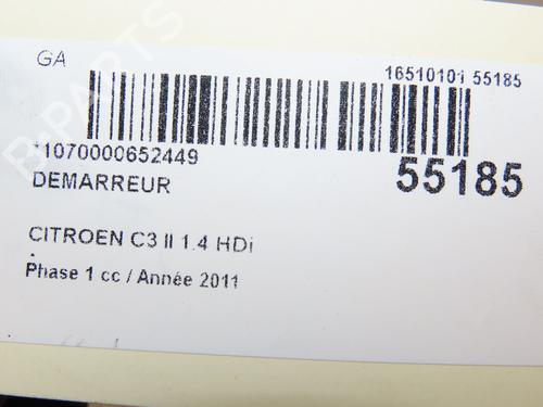 Used Starter Starter CITROËN C3 II (SC_) 1.4 HDi 70 (SC8HZC, SC8HR0, SC8HP4) (68 hp) 28967038 28967038