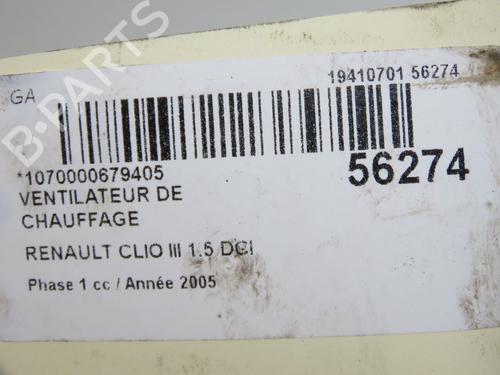 Ventilator motor RENAULT CLIO III (BR0/1, CR0/1) 1.5 dCi (C/BR0G, C/BR1G) (68 hp) 31179698
